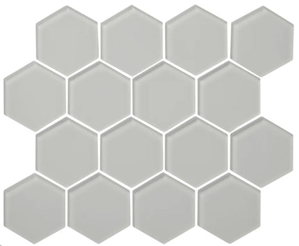 hexagon glass mosaic tile matte 3 HEX Stratos