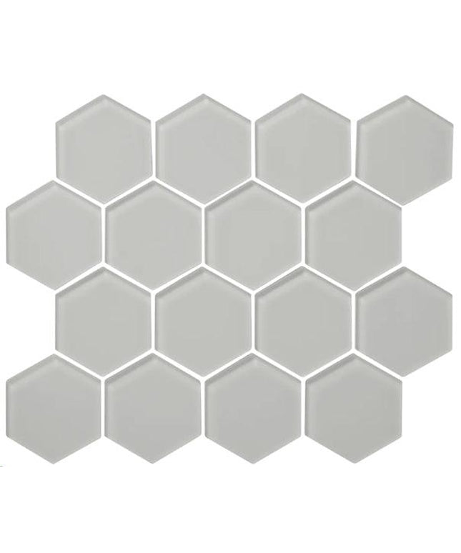 hexagon glass mosaic tile matte 3 HEX Stratos
