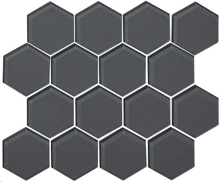 hexagon glass mosaic tile gloss 3 HEX Lagoon