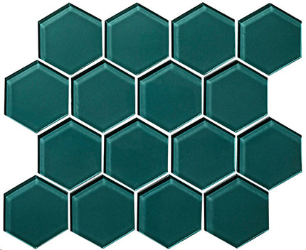 hexagon glass mosaic tile gloss 3 HEX Midnight