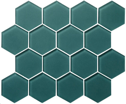 hexagon glass mosaic tile matte 3 HEX Oceania