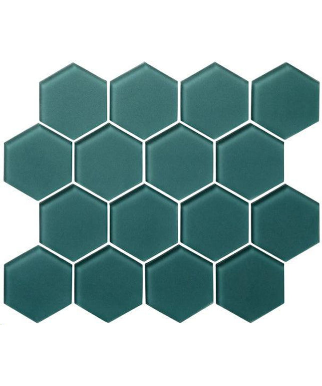 hexagon glass mosaic tile matte 3 HEX Oceania