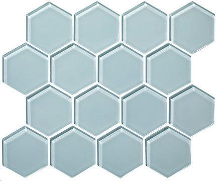 hexagon glass mosaic tile gloss 3 HEX Pure Silk