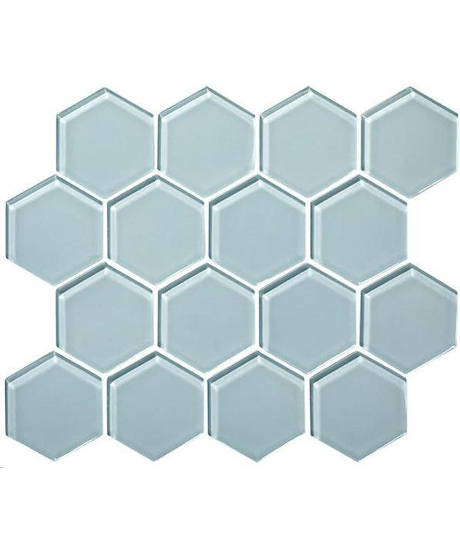 hexagon glass mosaic tile gloss 3 HEX Pure Silk
