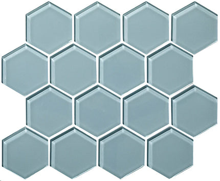 hexagon glass mosaic tile gloss 3 HEX Tule