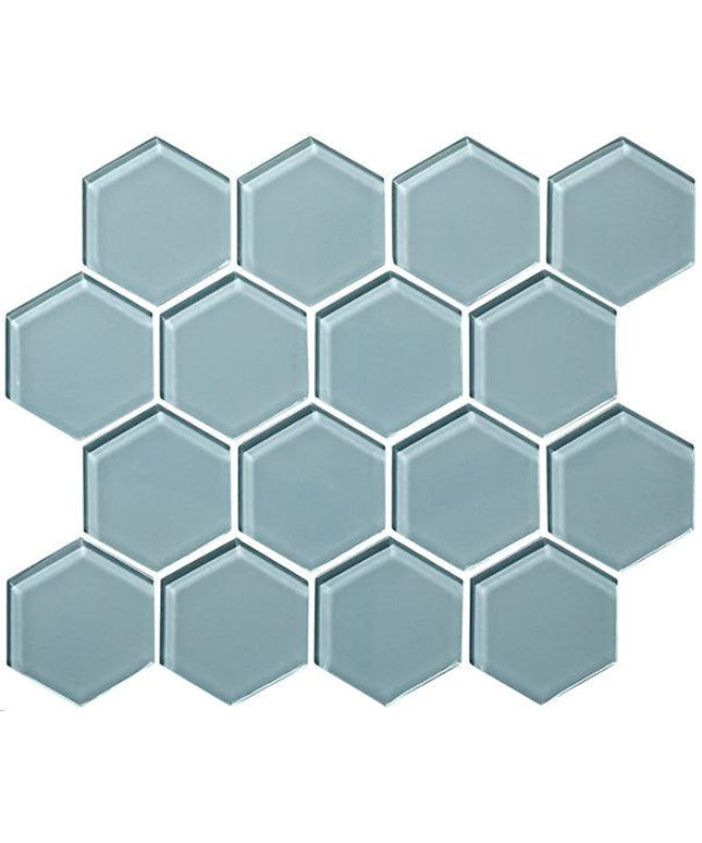 hexagon glass mosaic tile gloss 3 HEX Tule