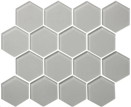 hexagon glass mosaic tile matte 3 HEX Azure