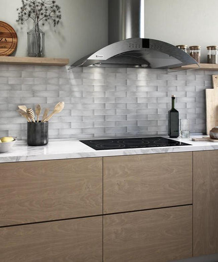 glacier gloss kitchen backsplash