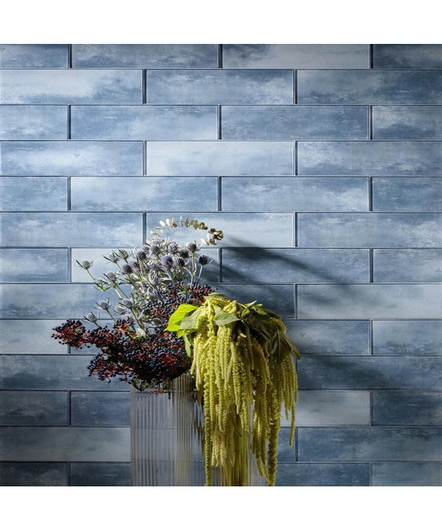 impressions blue wall tile