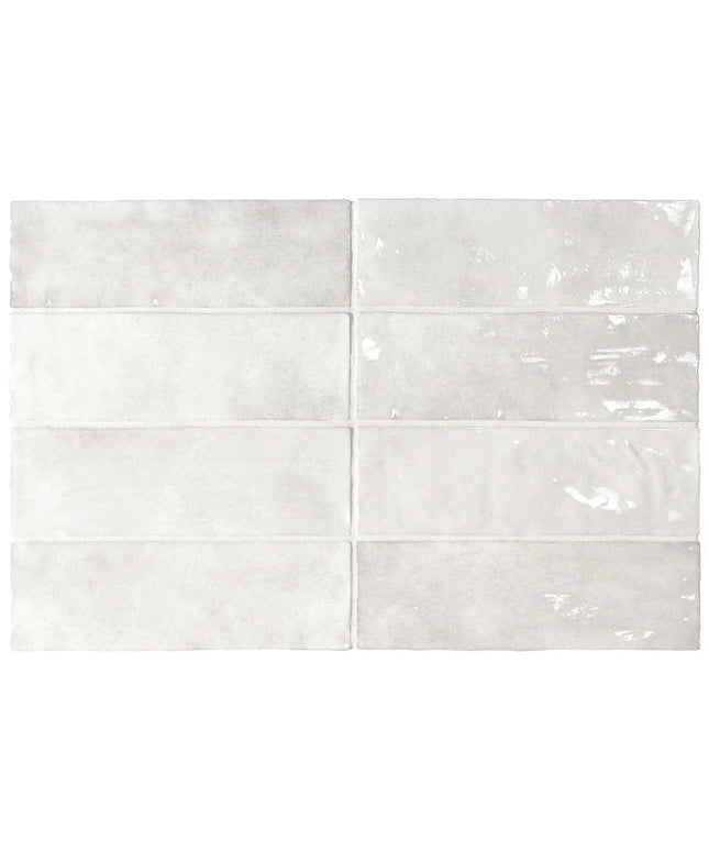 White ceramic tiles arranged in a grid pattern