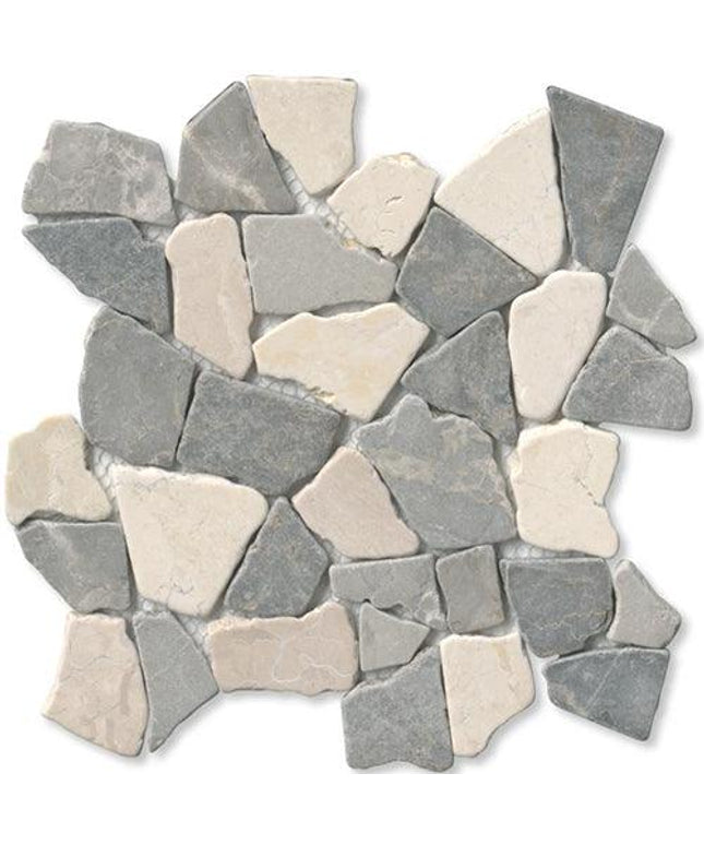 large random tumbled marble tile mosaic Large Random Astoria