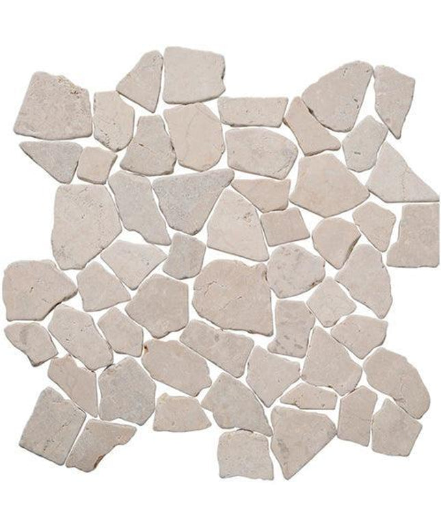 large random tumbled marble tile mosaic Large Random Beige