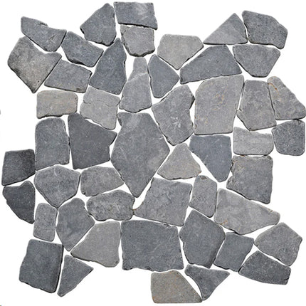 large random tumbled marble tile mosaic Large Random Grey Marble