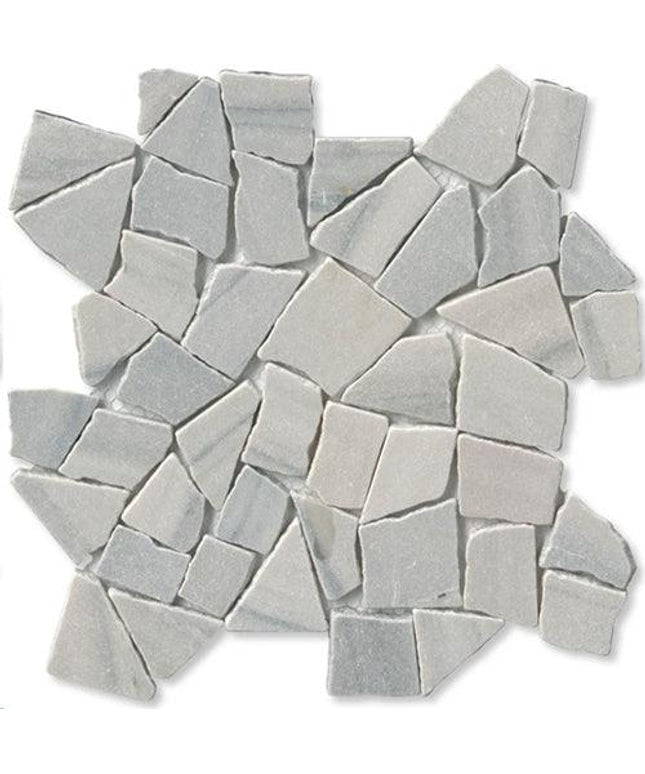 large random tumbled marble tile mosaic Large Random Island Mist
