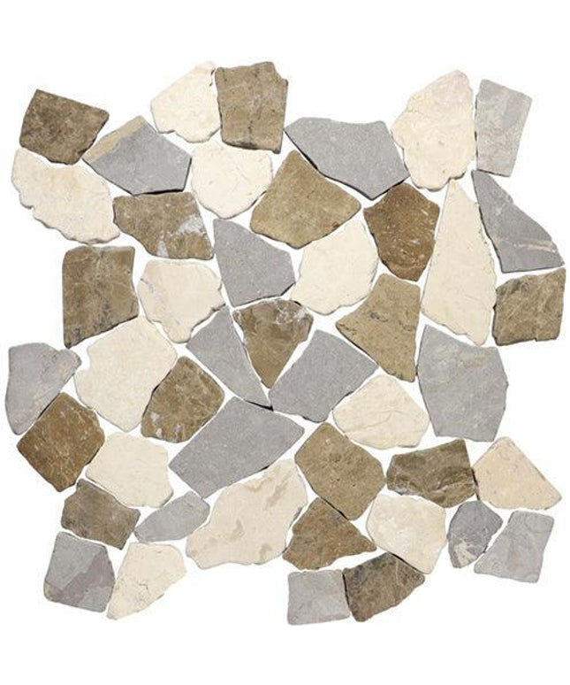 large random tumbled marble tile mosaic Large Random Sterling Megamix JG
