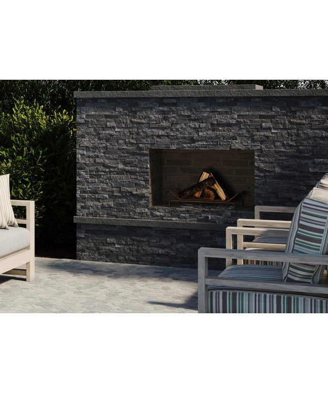 outdoor firepit ledger corner split tile