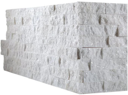 ledger corner split face textured wall tile Ledger Corner Frost White