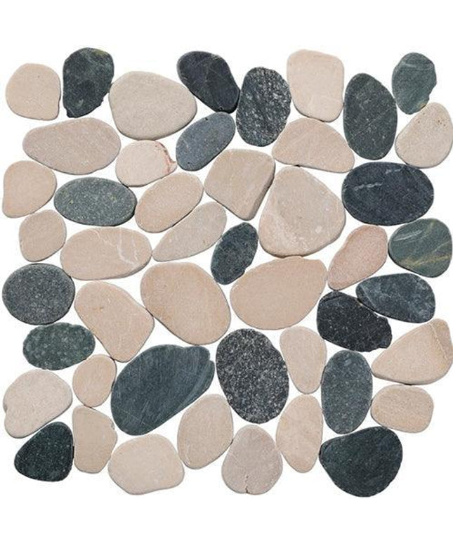 level pebble honed tile LP Black & Tan