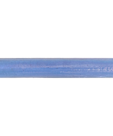 A horizontal strip of glossy light blue glass tile showing subtle tonal variations and a glazed finish against a white background.