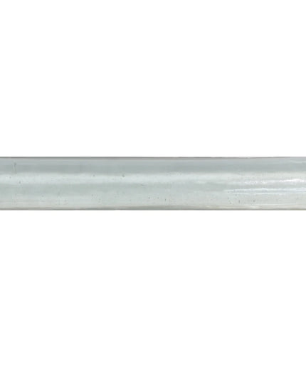 A translucent, frosted glass cylinder tube shown horizontally against a solid white background.