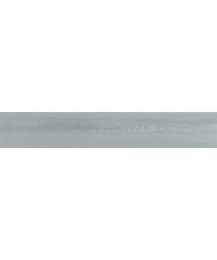 A horizontal strip of textured, metallic silver-gray material on a solid white background.