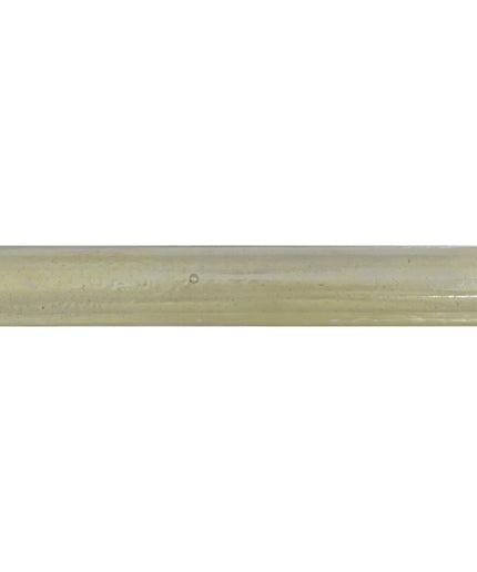 A translucent, light beige glass cylinder tube shown horizontally against a plain white background.