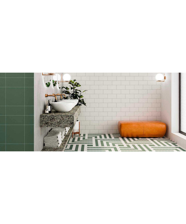 moss chalk solid square tile 5x5