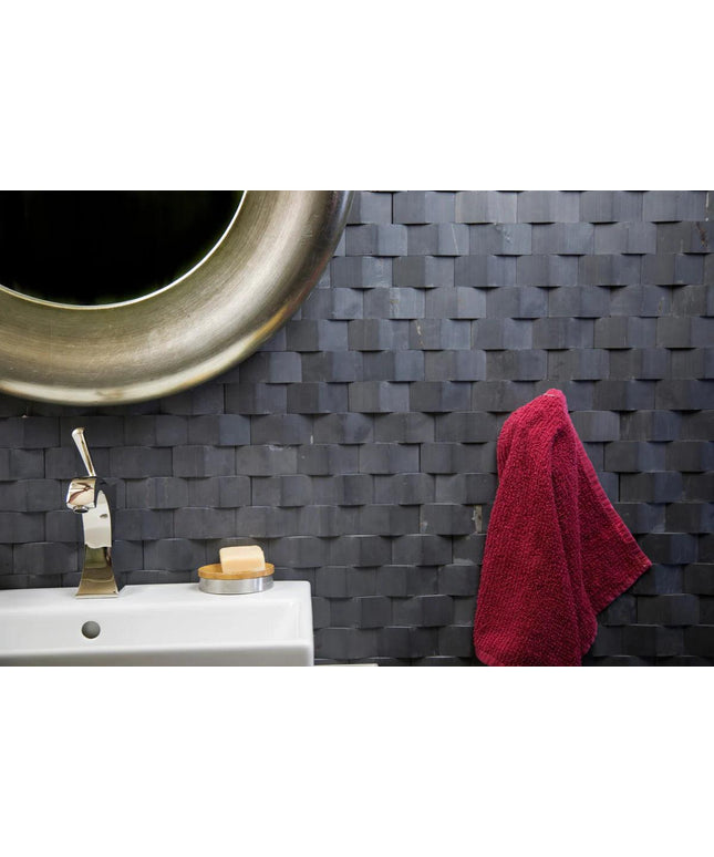 sutra black new wave wall tile
