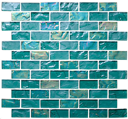 offset lava glass mosaic tile 1x2 Offset Cool Tropics