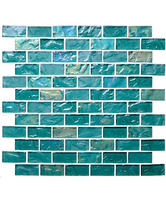 offset lava glass mosaic tile 1x2 Offset Cool Tropics