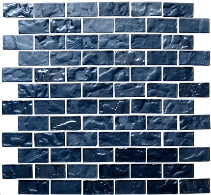 offset lava glass mosaic tile 1x2 Offset Solid Ash