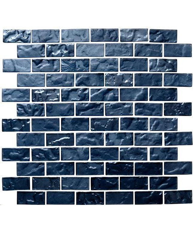 offset lava glass mosaic tile 1x2 Offset Solid Ash