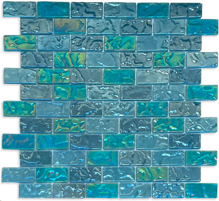 offset lava glass mosaic tile 1x2 Offset Windward Bay