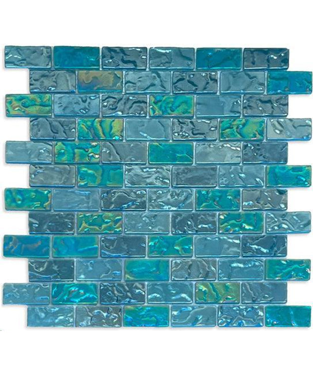 offset lava glass mosaic tile 1x2 Offset Windward Bay
