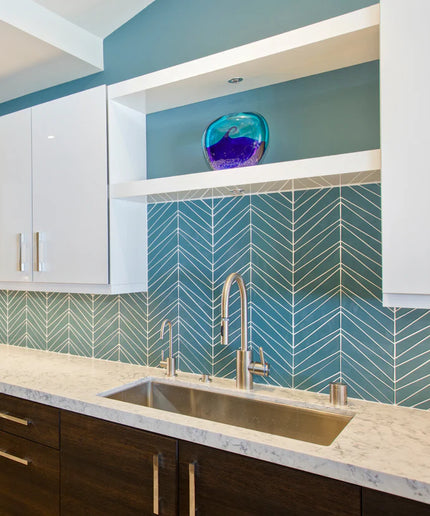 Palms-Azure-Matte kitchen backsplash tile