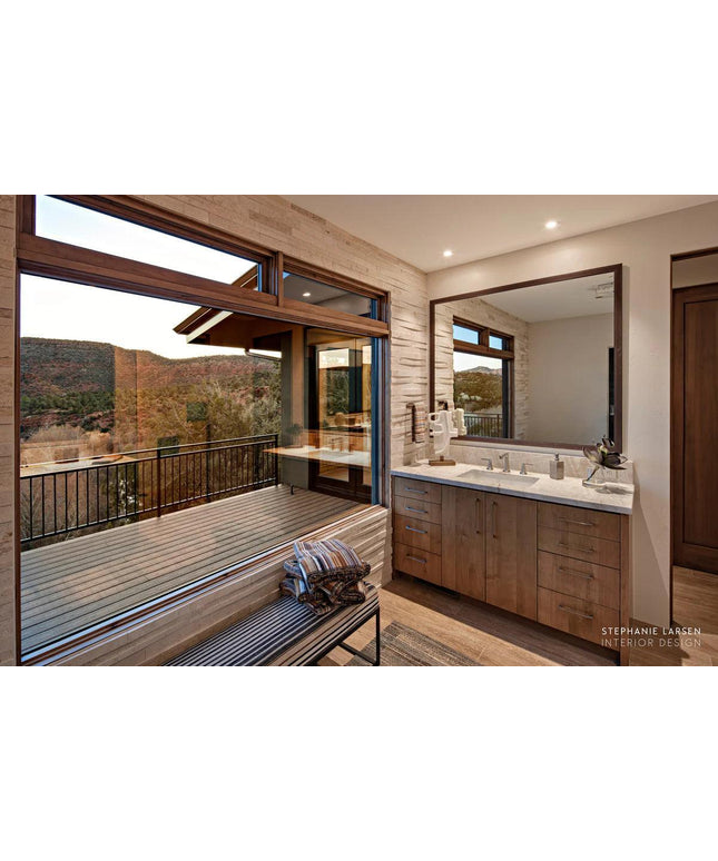 Parallels Bali Cream Honed Bathroom Interior Feature Wall Island Stone