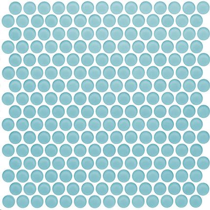 penny round glass mosaic tile matte Penny Round Azure