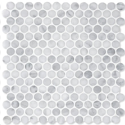 penny rounds stone mosaics honed Penny Rounds Carrara