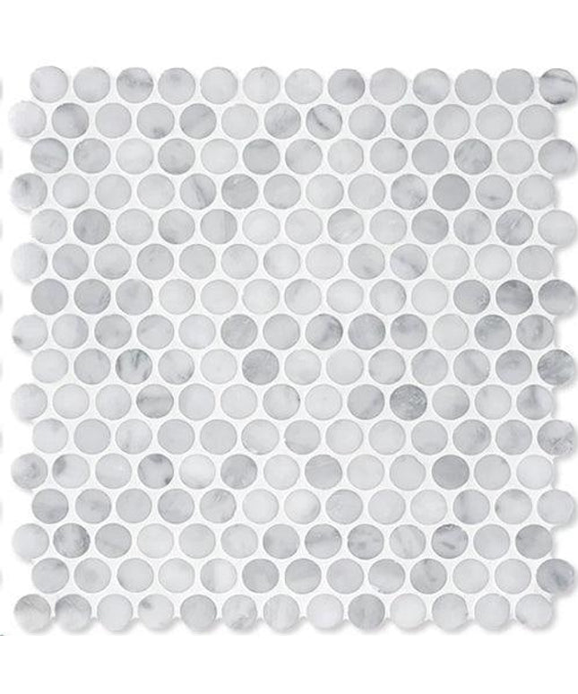 penny rounds stone mosaics honed Penny Rounds Carrara