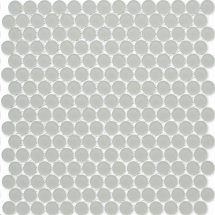 penny round glass mosaic tile matte Penny Round Fog