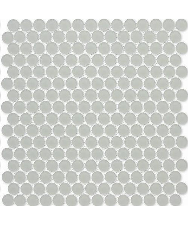 penny round glass mosaic tile matte Penny Round Fog