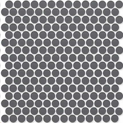 penny round glass mosaic tile matte Penny Round Graphite