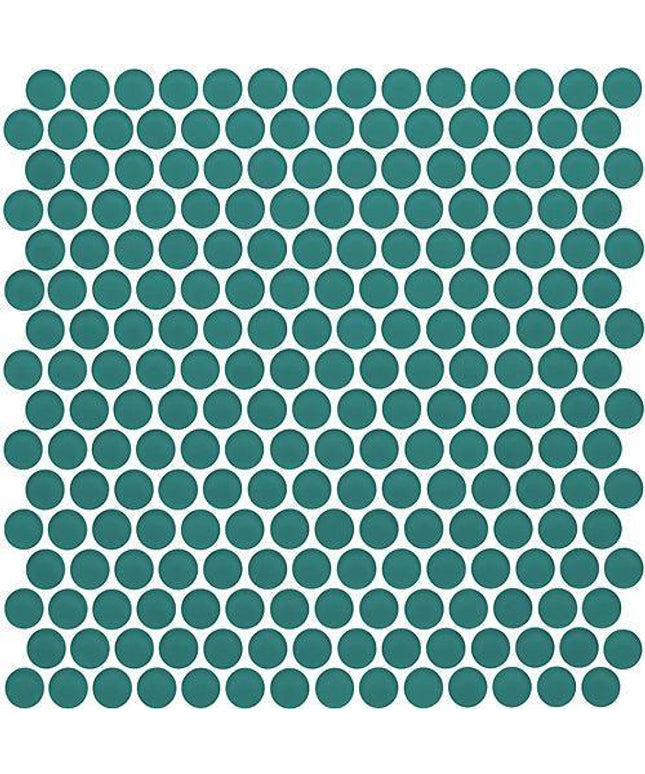 penny round glass mosaic tile matte Penny Round Lagoon