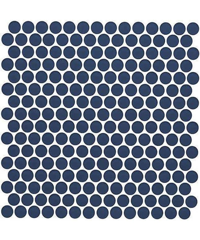 penny round glass mosaic tile matte Penny Round Midnight