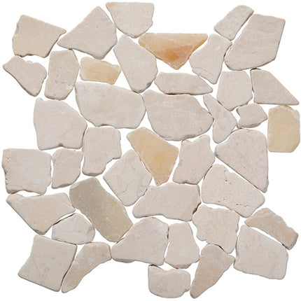 random tumbled mosaic stone tile Random Beige & Tan Marble