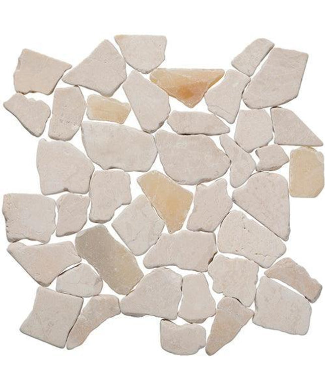 random tumbled mosaic stone tile Random Beige & Tan Marble