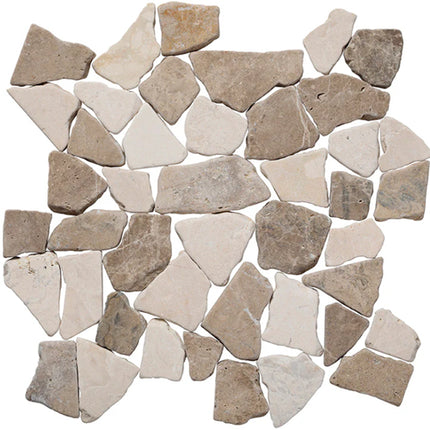 random tumbled mosaic stone tile Random Beige Marble & Quartz