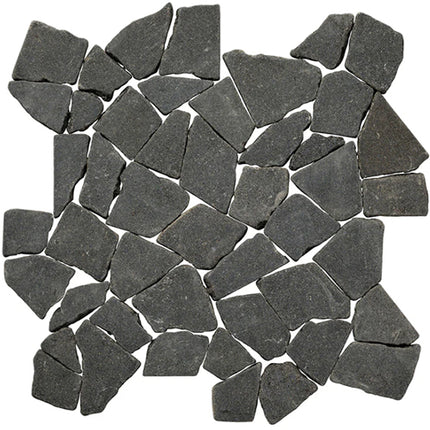 random tumbled mosaic stone tile Random Black Basalt