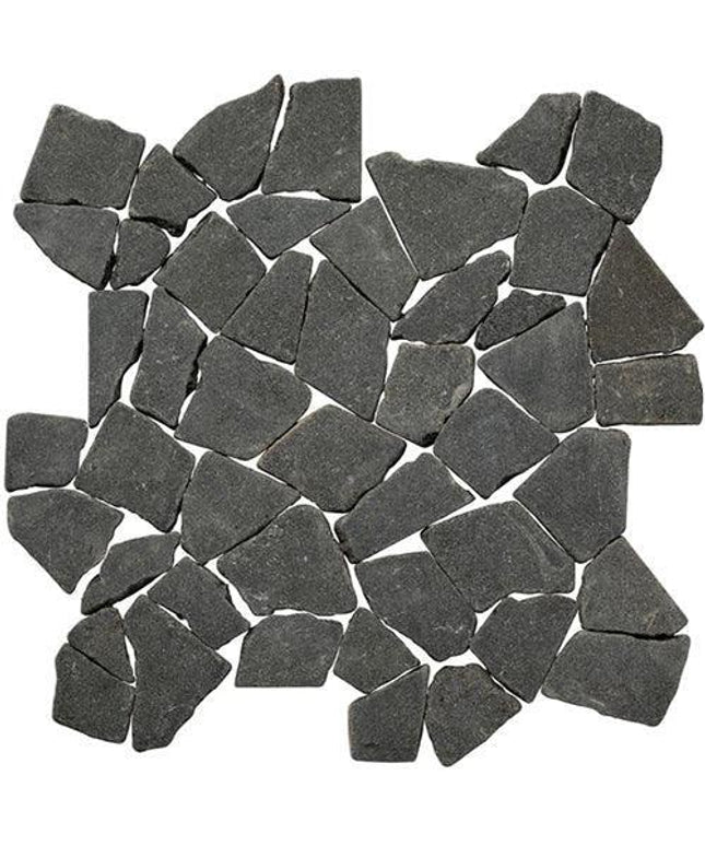 random tumbled mosaic stone tile Random Black Basalt