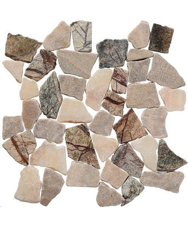 random tumbled mosaic stone tile Random Honey Forest